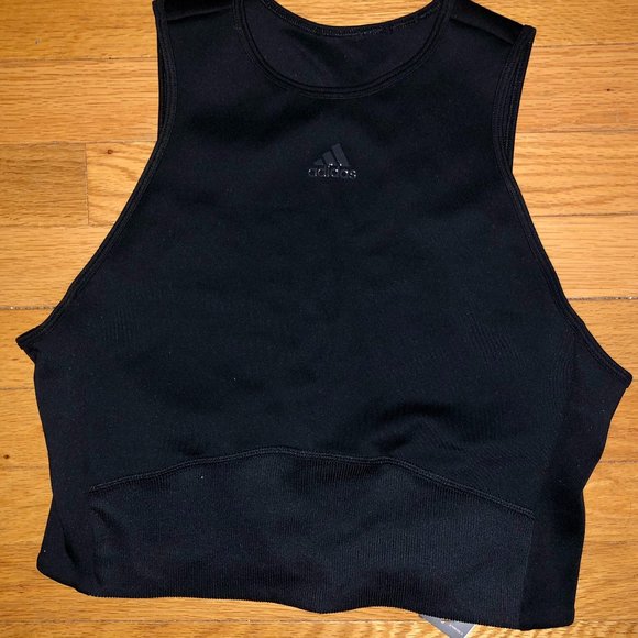 Brand New Adidas black open-back HYPERGLAM TRAINING TOP - Picture 8 of 9